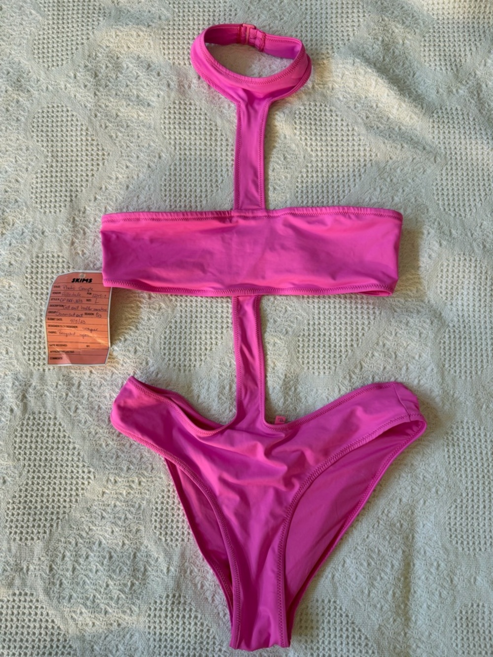 SKIMS Hot Pink Cutout One-Piece Swimsuit